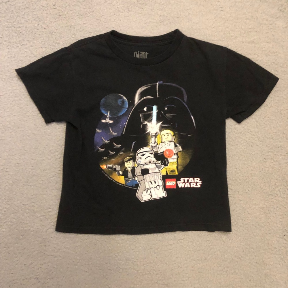 Vtg 2009 LEGO Star Wars Darth Vader T Shirt Youth S Giant Black Short Sleeve Tee